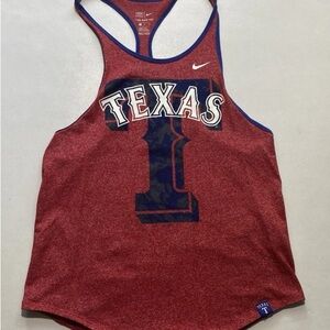 GOOD-  Size M Womens Nike Texas Rangers Baseball Tank Top Shirt Cotton Blend Red